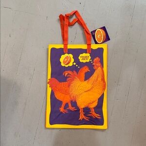 Trader Joes Orange Rooster Tote Bag- NW
